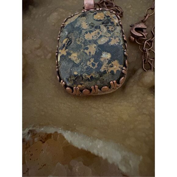 Necklace, Ocean Jasper Pendant Necklace with Copper, NEW, Artisan, Unique, Handm - Picture 4 of 6